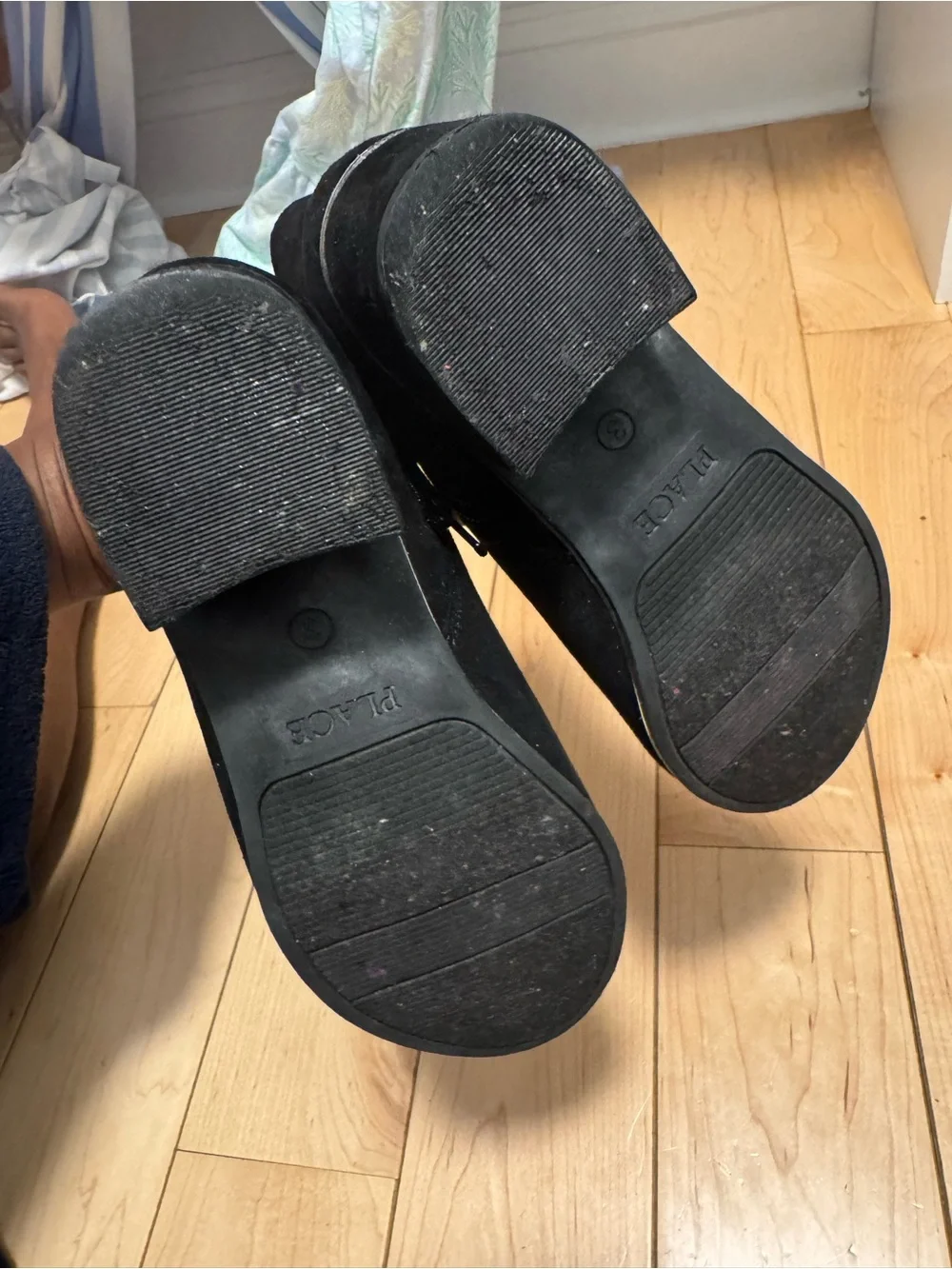 The Children's Place Black Girls' Suede-Look Ankle Boots with Side Zip
